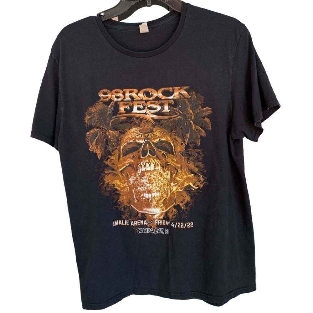 98 Rockfest Black Concert Tshirt Amalie Arena 04-22-22 Tampa Great Condition